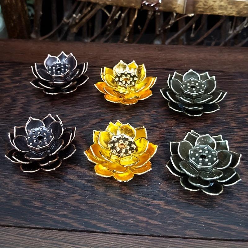 Golden Lotus Incense Burner for Aromatherapy Home Decor