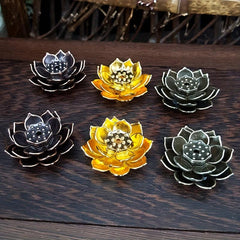 Golden Lotus Incense Burner for Aromatherapy Home Decor