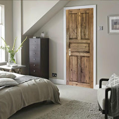 3D Old Wood Door Decal Decorative Mural Waterproo...