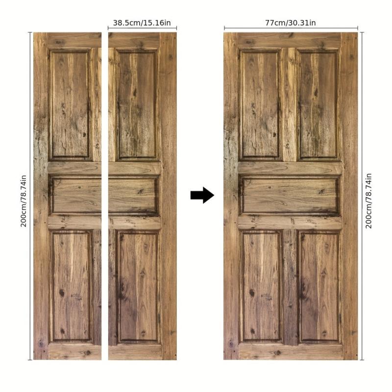 3D Old Wood Door Decal Decorative Mural Waterproo...