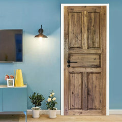 3D Old Wood Door Decal Decorative Mural Waterproo...