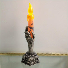 Spooky Halloween Candle Lamp Skull Hand Lamp with Ghost Novelty Ornament