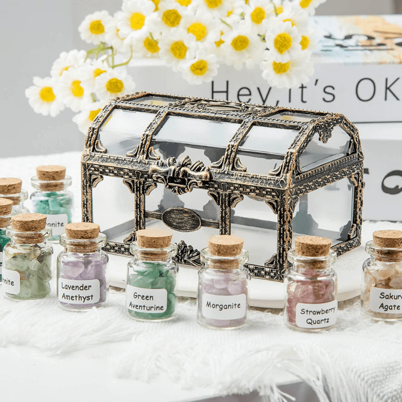 Crystal Chip Gem Bottle Set Mini Crystals For Spell Jars Witchcraft