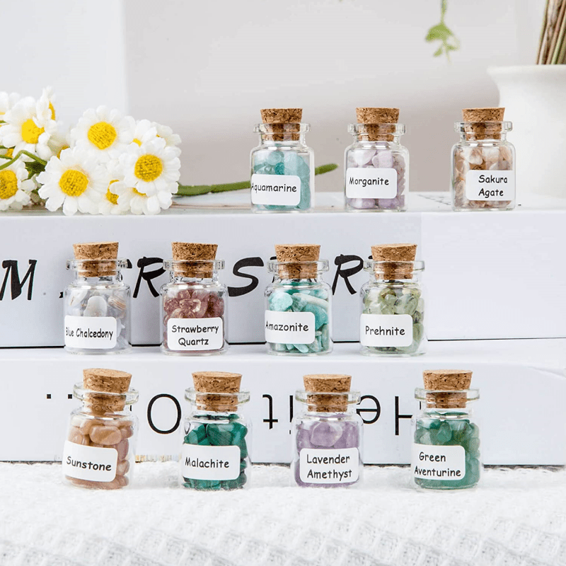 Crystal Chip Gem Bottle Set Mini Crystals For Spell Jars Witchcraft