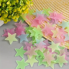 100pcs Glow In The Dark Star Stickers Mixed Colors