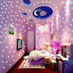 100pcs Glow In The Dark Star Stickers Mixed Colors