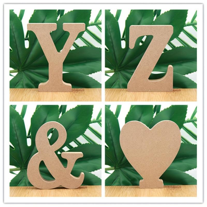 Natural Wooden Alphabet Letters for DIY Decor and Tableware 3.94inch