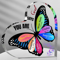 Christian Inspirational Faith Bible Verse Butterfly Desk Decor for Women