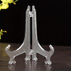 5pcs Clear Plastic Easels Stand Plate Holders Wedding Home Decoration