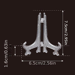 5pcs Clear Plastic Easels Stand Plate Holders Wedding Home Decoration