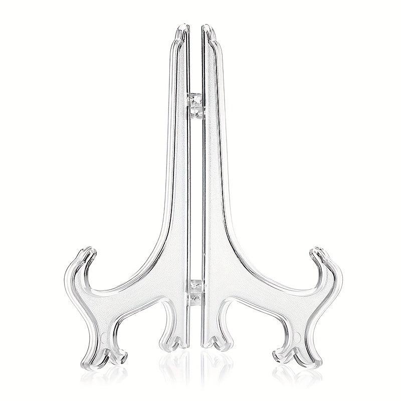 5pcs Clear Plastic Easels Stand Plate Holders Wedding Home Decoration
