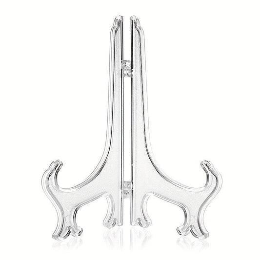 5pcs Clear Plastic Easels Stand Plate Holders Wedding Home Decoration