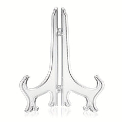 5pcs Clear Plastic Easels Stand Plate Holders Wedding Home Decoration