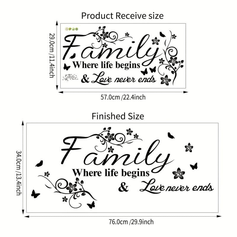 Family Love Wall Sticker for Living Room Decor