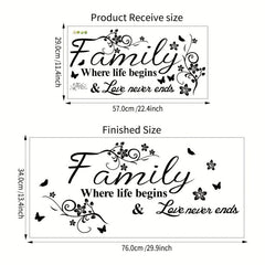 Family Love Wall Sticker for Living Room Decor