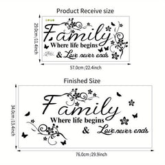 Family Love Wall Sticker for Living Room Decor
