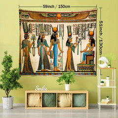 Egyptian Tapestry Wall Hanging for Home Decor - Installation Package Included