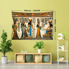 Egyptian Tapestry Wall Hanging for Home Decor - Installation Package Included