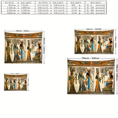 Egyptian Tapestry Wall Hanging for Home Decor - Installation Package Included