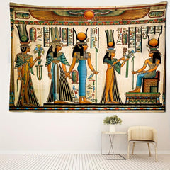 Egyptian Tapestry Wall Hanging for Home Decor - Installation Package Included