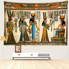 Egyptian Tapestry Wall Hanging for Home Decor - Installation Package Included