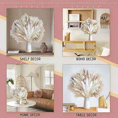 92pcs Dried Pampas Grass Bouquet Home Table Decor Living Room Decor