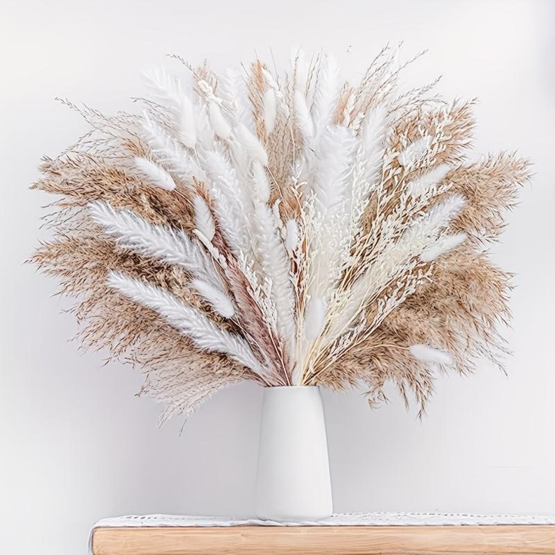 92pcs Dried Pampas Grass Bouquet Home Table Decor Living Room Decor