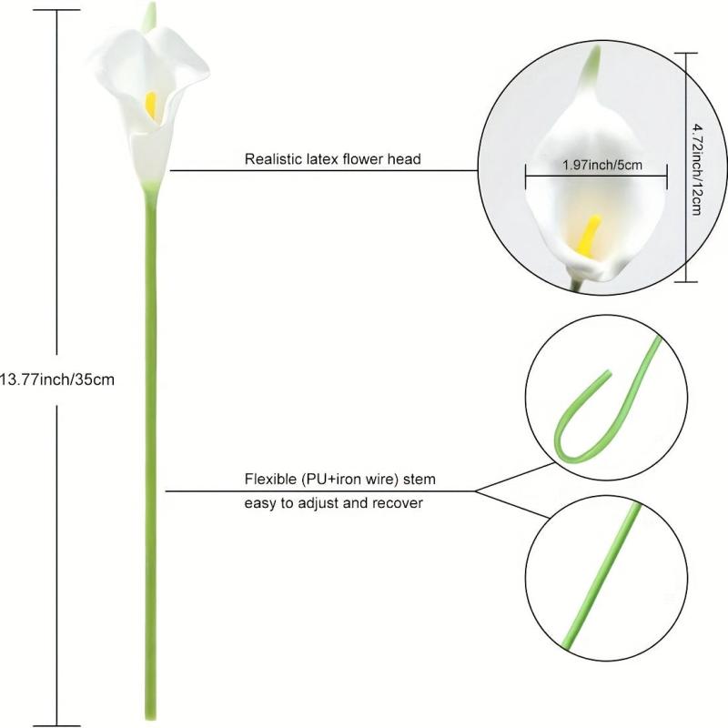 6pcs Real Touch Calla Lily Artificial Flowers for Weddings and Home Decor
