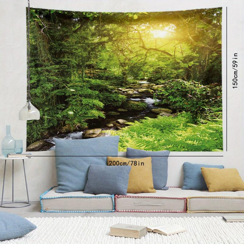 Natural Rainforest Mountain Stream Tapestry Wall Hanging for Living Room Bedroom