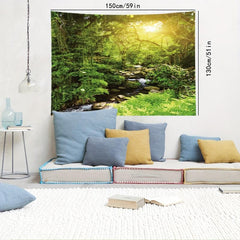 Natural Rainforest Mountain Stream Tapestry Wall Hanging for Living Room Bedroom