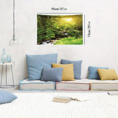 Natural Rainforest Mountain Stream Tapestry Wall Hanging for Living Room Bedroom