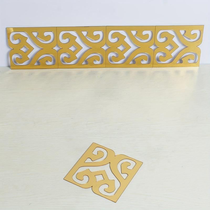 10pcs Golden Acrylic Mirror Wall Stickers for Home Decor