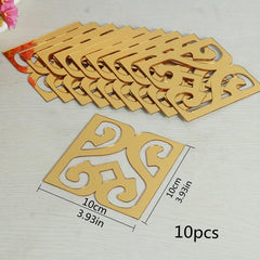 10pcs Golden Acrylic Mirror Wall Stickers for Home Decor