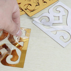 10pcs Golden Acrylic Mirror Wall Stickers for Home Decor