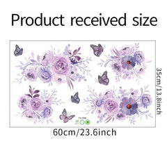 Peony Flower Wall Decal Watercolor Art DIY Vinyl Mural for Bedroom Living Room