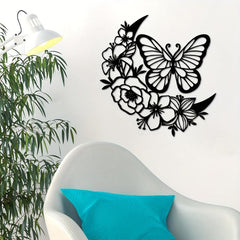 Modern Butterfly Flower Wall Hanging for Home Decor