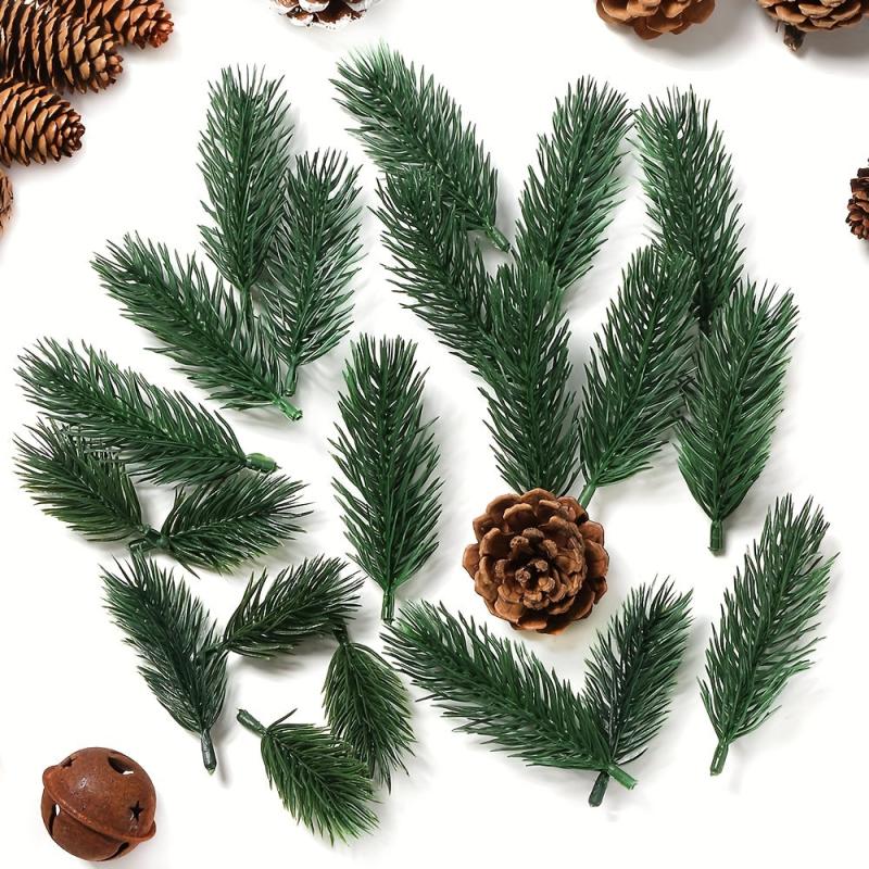 8cm Artificial Pine Branches Christmas Green Plants Pine Needles Branches Garl