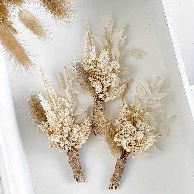 6pcs Mini Corsage Gypsophila Bouquets Dried Flowers Decoration