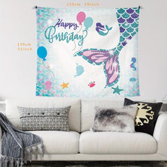 Mermaid Tapestry Birthday Party Decoration Background Cloth