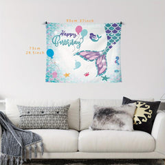 Mermaid Tapestry Birthday Party Decoration Background Cloth