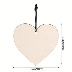 Christmas Table Decoration Wooden Love Heart Pendant Craft Home Decoration