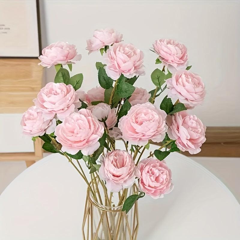 5pcs Artificial Rose Flower Bulk Bouquets Real Touch Faux Flowers