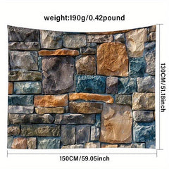 Stone Wall Print Tapestry Boho Tablecloth Wall Hanging