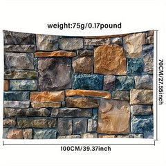 Stone Wall Print Tapestry Boho Tablecloth Wall Hanging