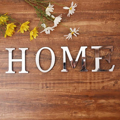 Silver Acrylic Mirror Alphabet Wall Sticker