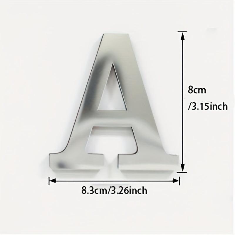 Silver Acrylic Mirror Alphabet Wall Sticker