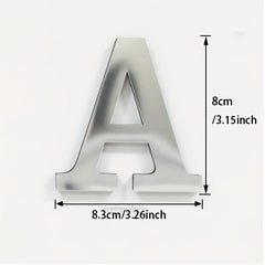 Silver Acrylic Mirror Alphabet Wall Sticker