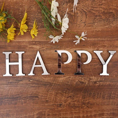 Silver Acrylic Mirror Alphabet Wall Sticker