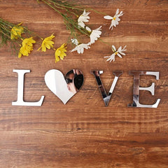 Silver Acrylic Mirror Alphabet Wall Sticker
