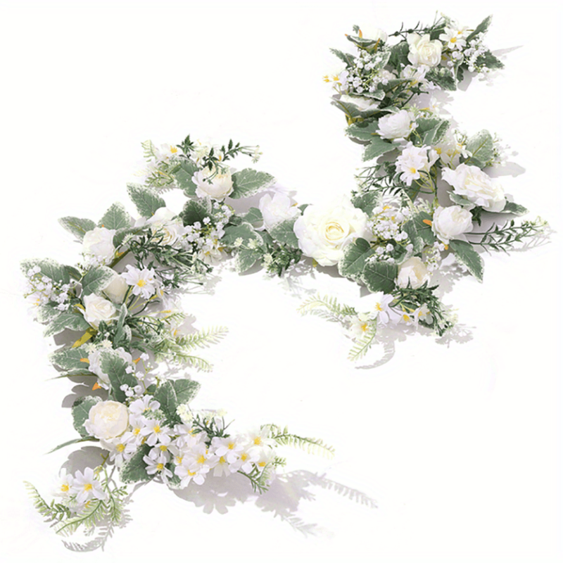 Pink Artificial Rose Garland for Wedding Decor